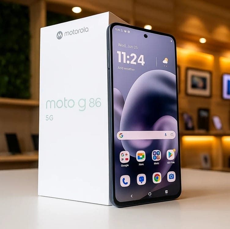 Smartphone Motorola Moto g86 5G - 256GB 24GB (8GB RAM+16GB Ram Boost) Tela 1.5K pOLED, 50MP Sony camera OIS Moto AI, videos em 4K, IP68 + IP69 - Grafite