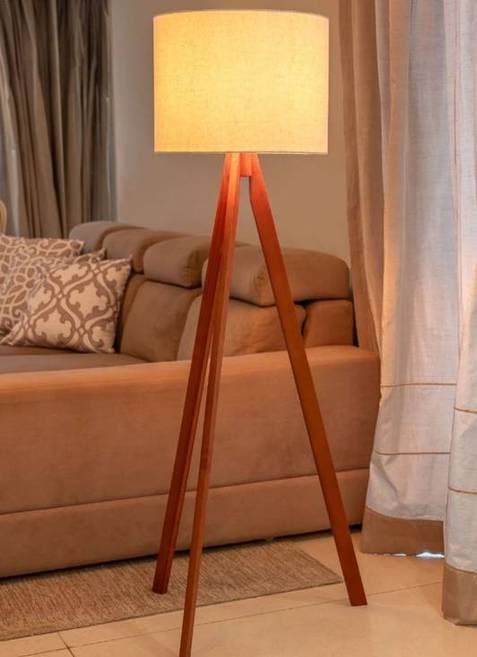 Abajur de Chão Tripé 1,50 cm Completo com Cúpula e Fiação Luminária de Piso para Sala, Quarto