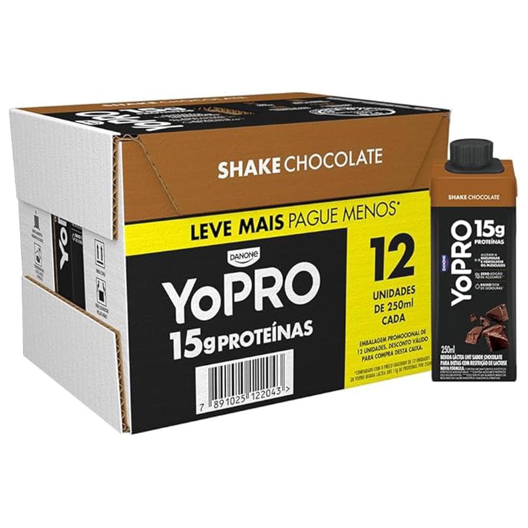 YoPRO Bebida Láctea UHT Chocolate 15g de proteínas 250ml - 12 unidades