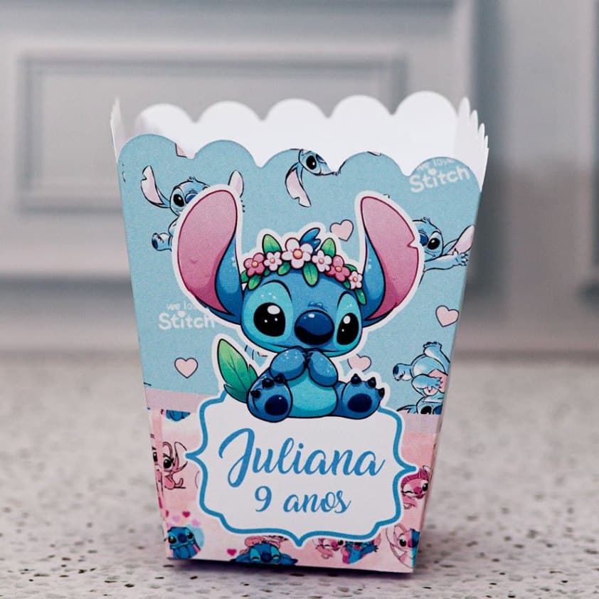 Cachepot STITCH Personalizado - Caixa Pipoca