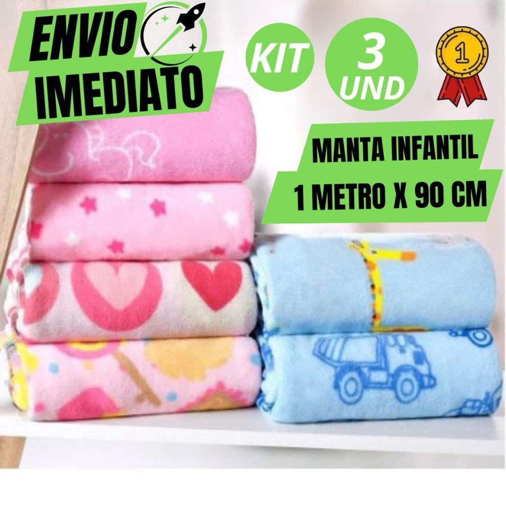 Kit com 3 Mantas de Bebê