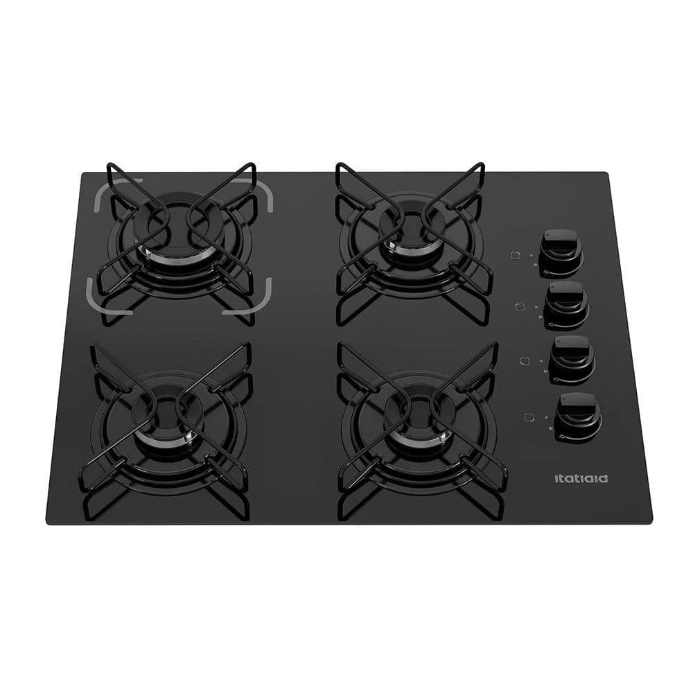 Cooktop Itatiaia Essencial 4 Bocas Vidro Preto Bivolt