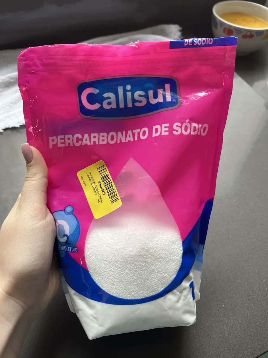 Percarbonato 100% Puro Tira Manchas Roupas Brancas e Coloridas 500g