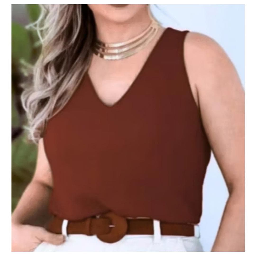 Blusa Regata Feminina Alça Larga Grossa Duna Regata Lisa Básica Elegante