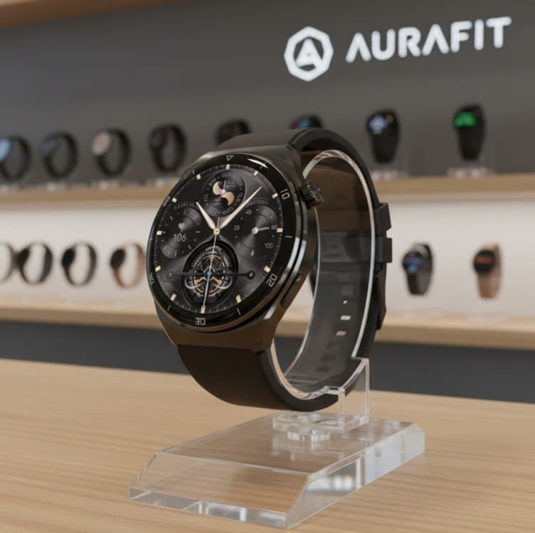 Smartwatch Aurafit Relógio inteligente para Homens, Tela Full Touch 1.43"AMOLED, IP68, Compatível com iOS e Android, 110+ Modos Esportivos, Assistente de Voz, Faz e Recebe Ligações