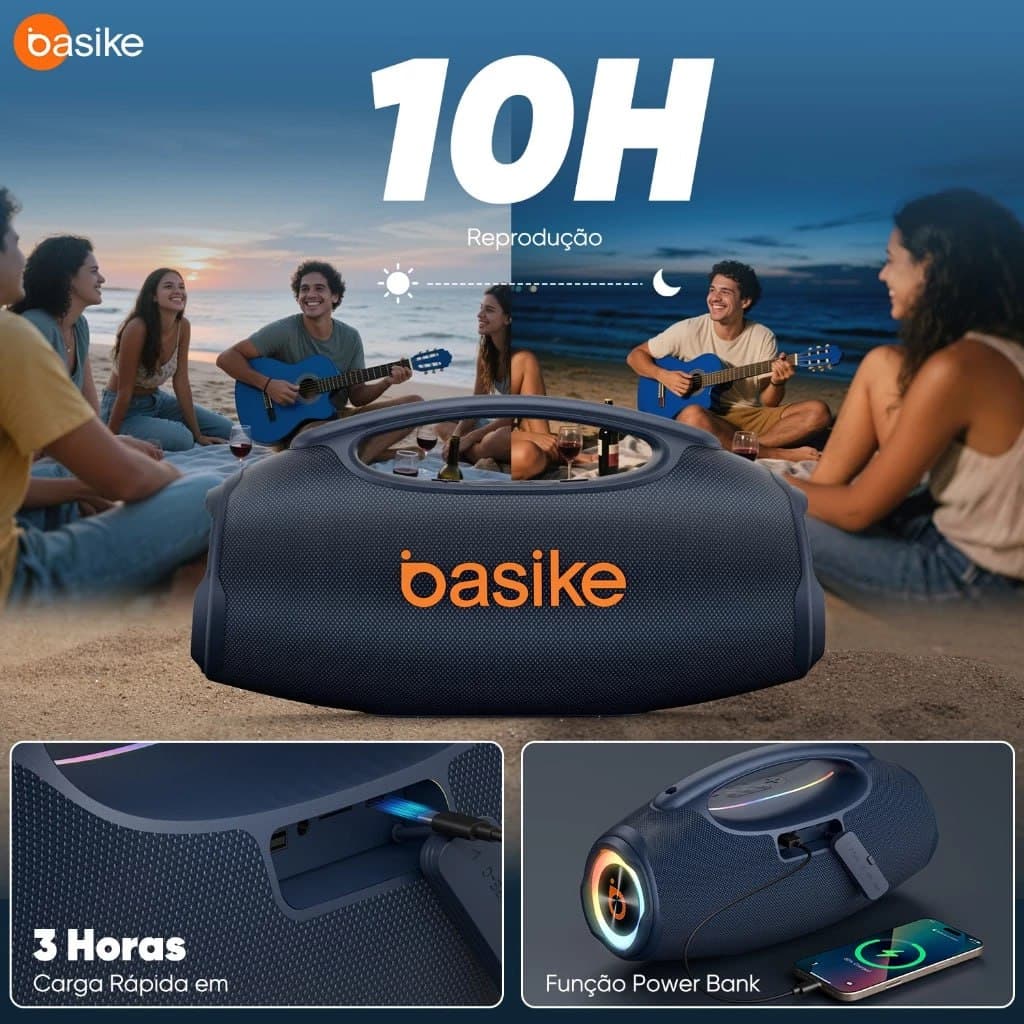 Caixa de Som Bluetooth Astgn X Basike 80W RGB