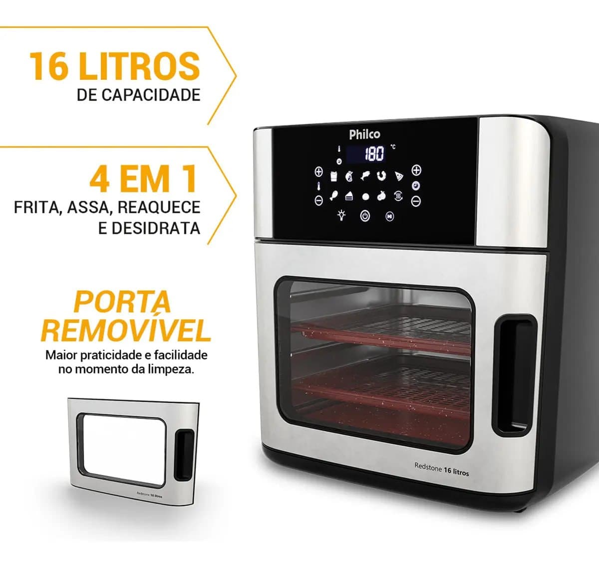 Air Fryer Philco 4 Em 1 Painel Digital 16L (PAF16A)