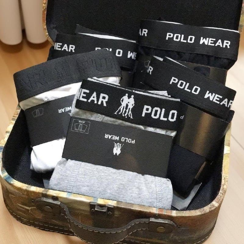 Kit com 10 Cuecas Boxer Algodão Polo Wear