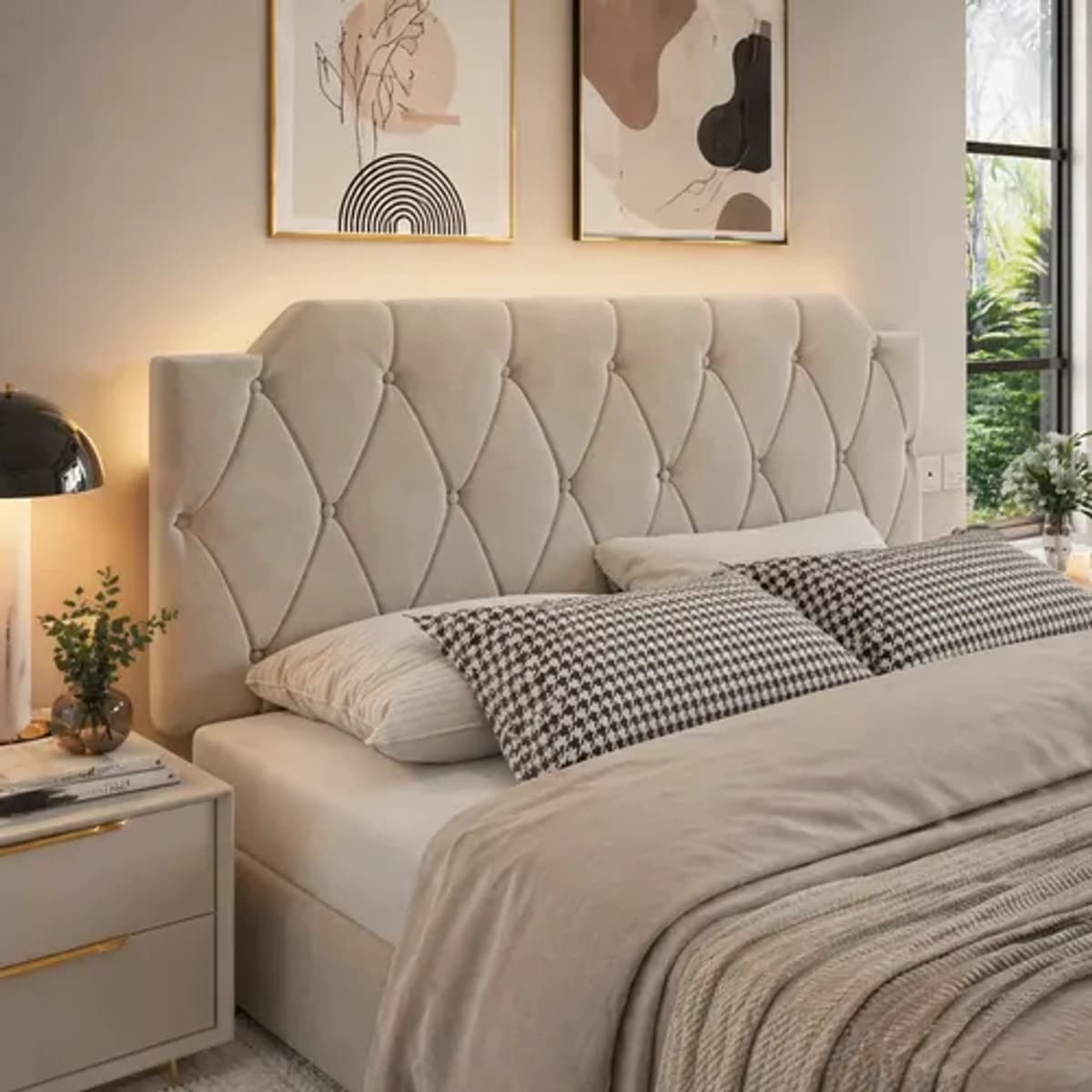 Cabeceira Estofada Cama Queen Size Suspensa Painel 1,60