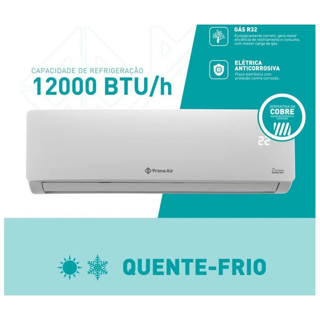 Ar-condicionado Prime Air Inverter 12000btus Quente/frio 12q Branco 220v