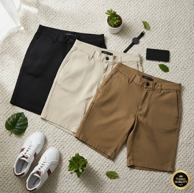 Kit com 3 Bermudas Sarja Social Brim