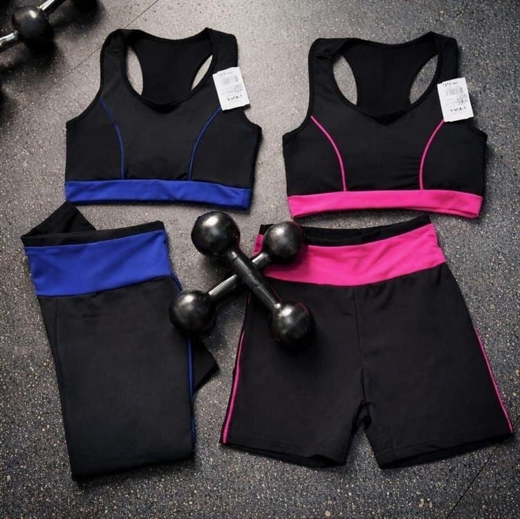 2 Conjunto Fitness Feminino Top E Short De Academia