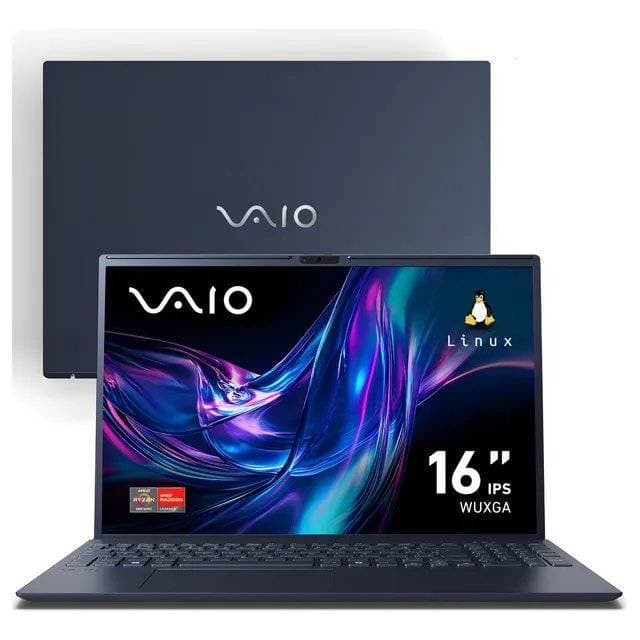 Notebook Vaio Fe16 Amd Ryzen 7-5825u Linux 16gb Ram 512gb Ssd Wi-fi 6 Tela 16 Ips Wuxga Antirreflexo Cinza Grafite Vjfe69f11xb0121h - Permite Upgrade De Memória Ram E Ssd
