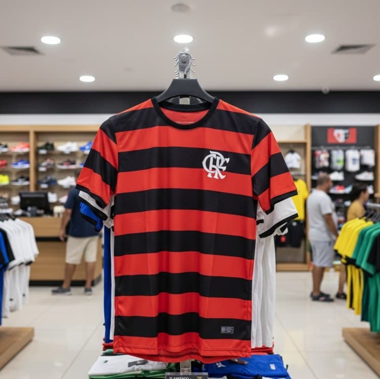 Camiseta Flamengo Masculina - Preto+Vermelho