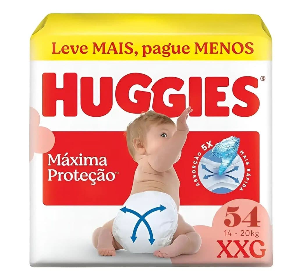 Fraldas Huggies Supreme Care XXG 54 unidades