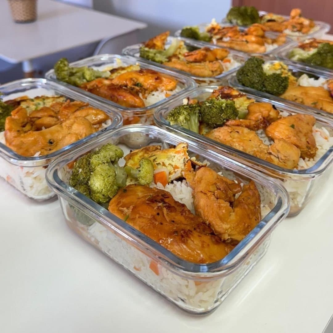 Kit 10 Potes de Vidro Hermético 640ml 4 Travas Livre de BPA Cinza