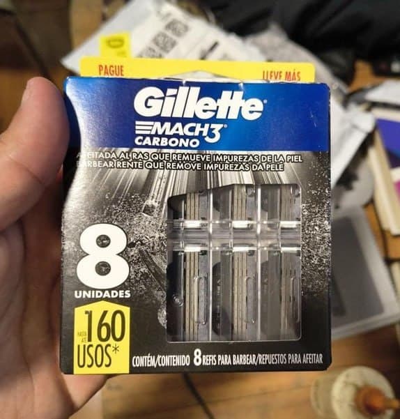 Gillette Mach3 Refil Para Barbear, 8 Unidades