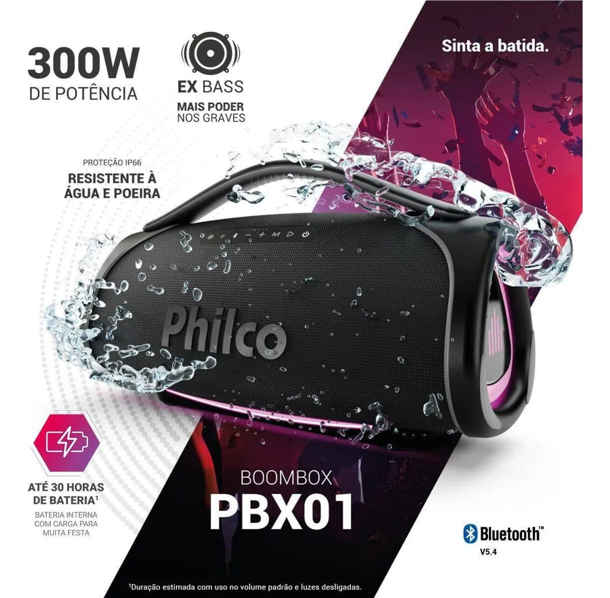 Philco Boombox Extreme Bluetooth 5.4 - 300W