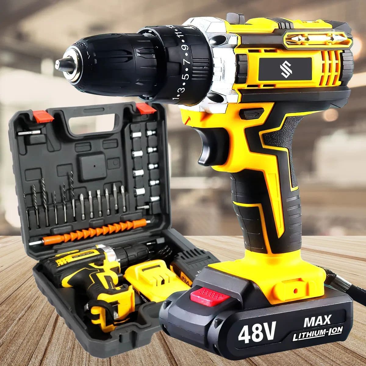 Parafusadeira Furadeira 48v Profissional 2 Baterias