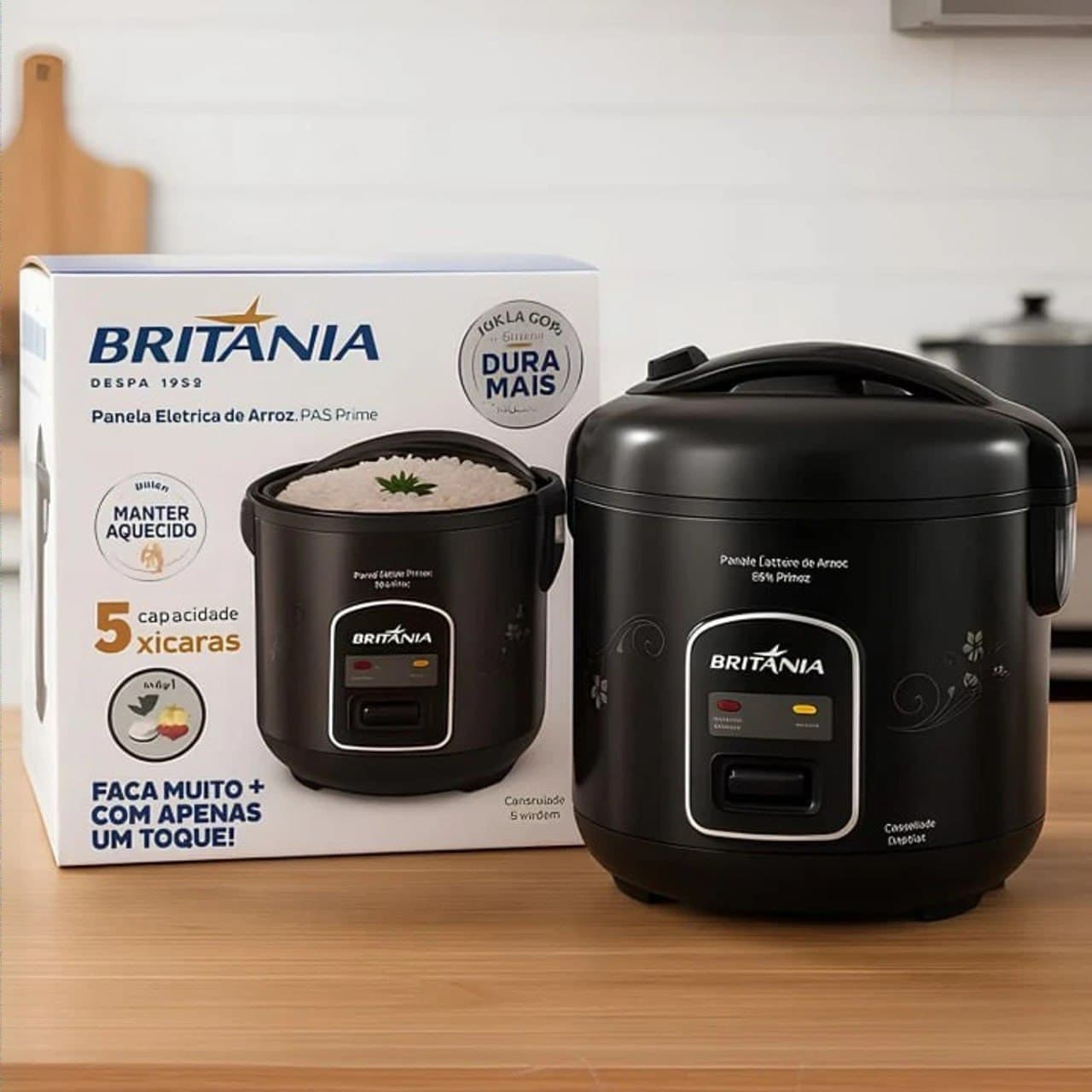Panela de Arroz Britânia PA5 Prime Preta 220V