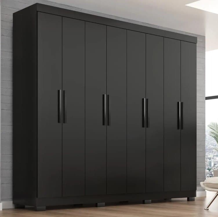 Guarda Roupa Casal Lisboa 8 Portas 4 Gavetas Com Pés