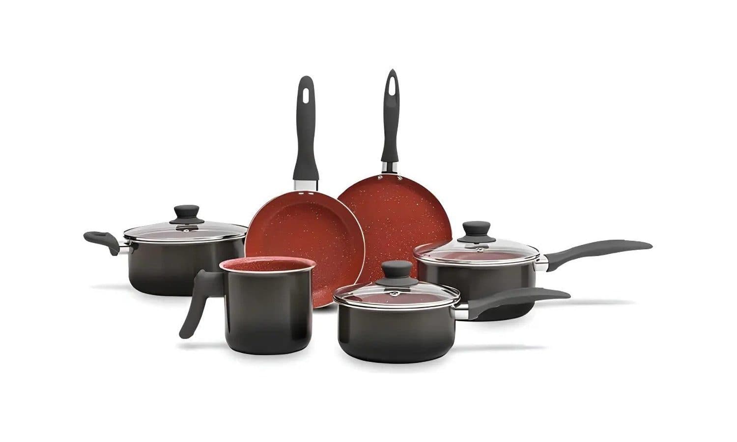 Brinox Jogo de Panelas Antiaderente Ceramic Life 6 Peças Easy - Carbono Cinza-Escuro