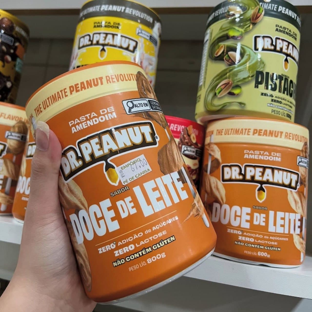 Pasta De Amendoim Sabor Doce De Leite Pote 800g Dr. Peanut