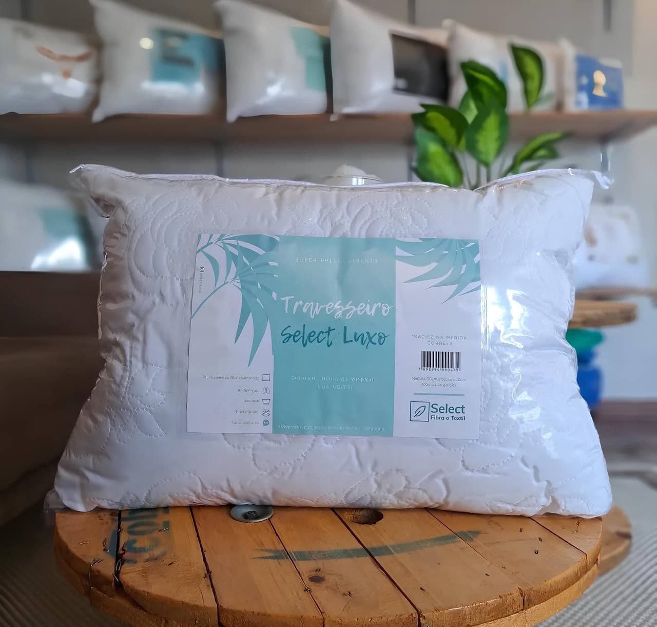 Kit 2 Travesseiros Select Luxo Arte fibra antialérgica 70cm e 50cm branco