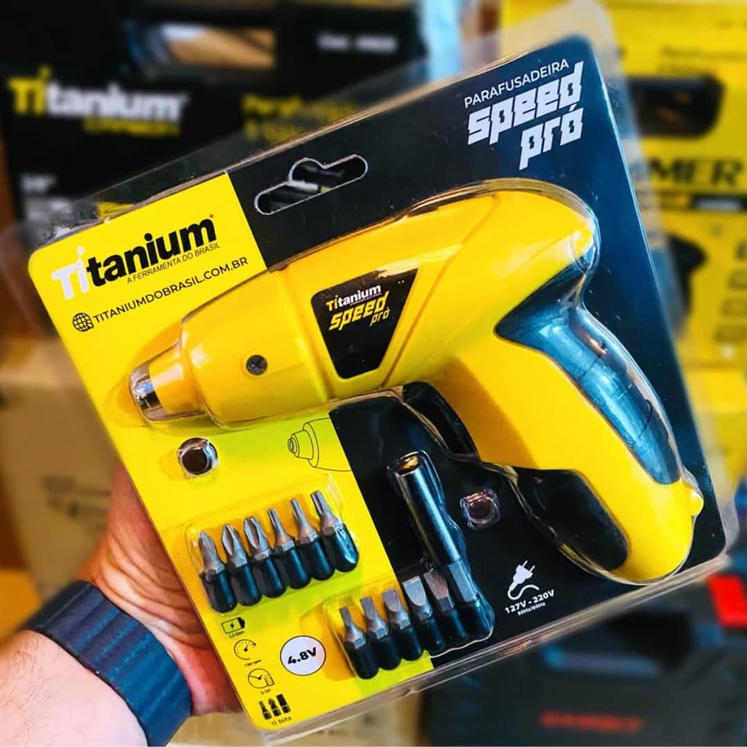 Parafusadeira Elétrica Titanium Speed Pró Bivolt c/ 11 Bits