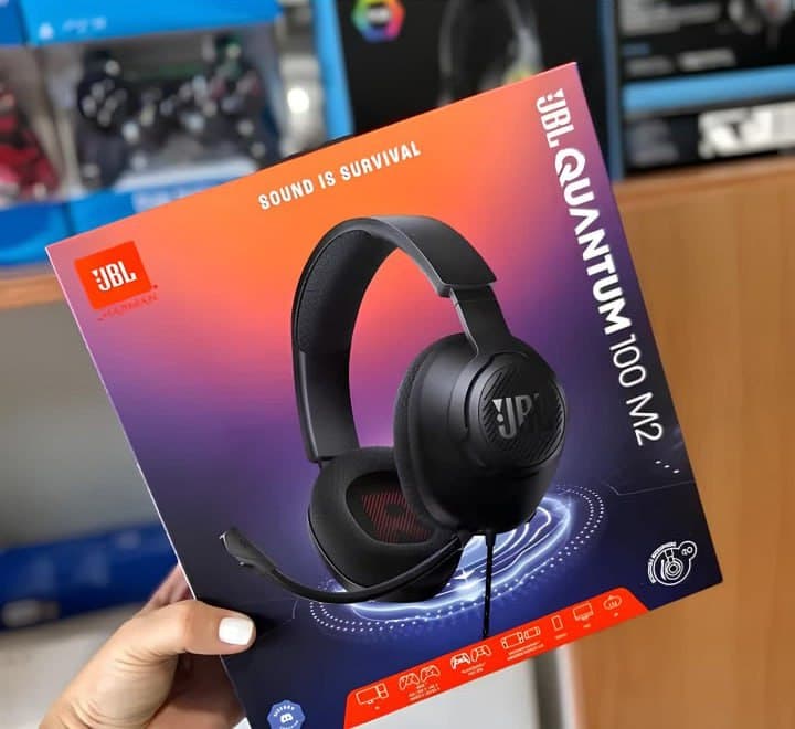 JBL, Fone de Ouvido Com Fio, Quantum 100M2, Headset Gamer, Over Ear, Microfone Removível - Preto