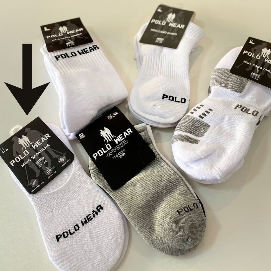 Kit 12 Meias Polo Wear Day By Day Sapatilha