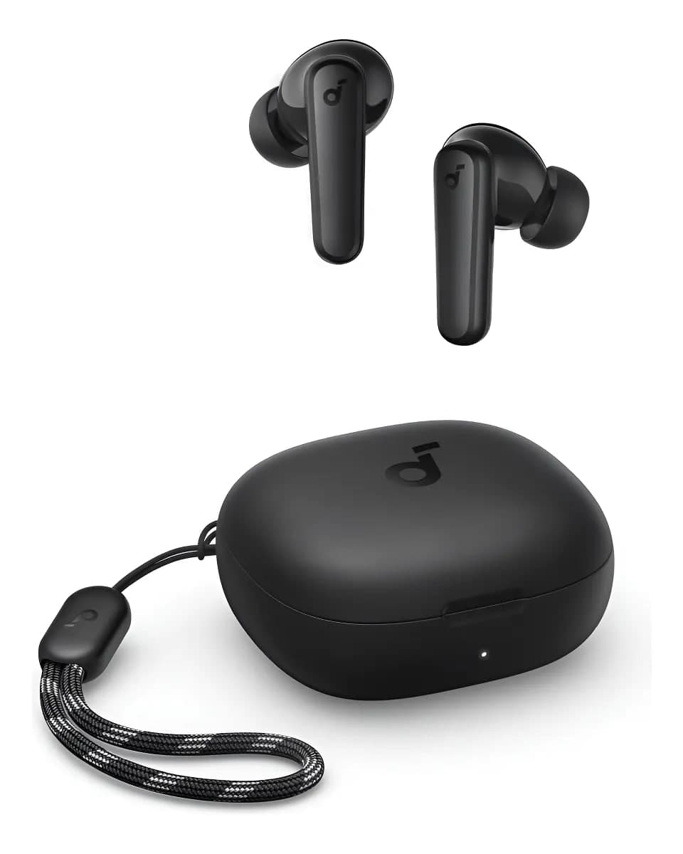 Fone De Ouvido Soundcore by Anker P20i Graves Poderosos e Impactantes Bluetooth 5.3 30H de Reprodução Resistência à Água 2 Mics IA para Chamadas Claras Personalização de Som via App Cor Preto