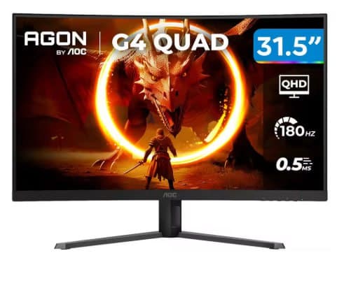 Monitor Gamer AOC Gaming 32" QHD 180Hz VA 0.5ms HDMI DisplayPort Bivolt