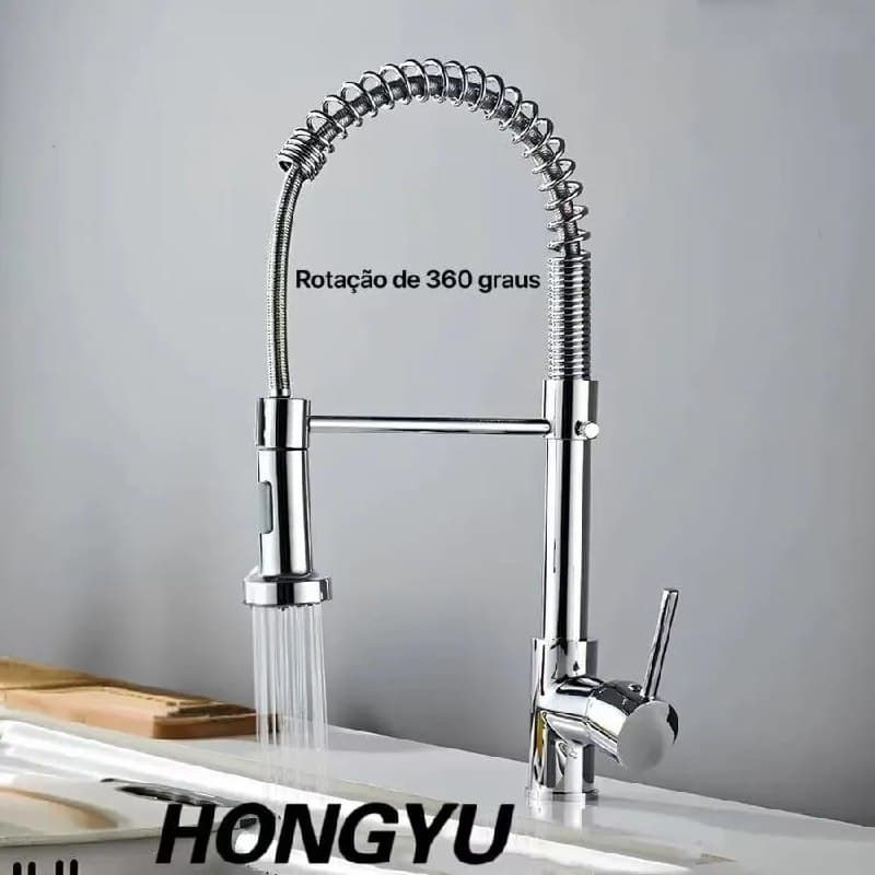 Torneira Monocomando Aço Inoxidável Cozinha