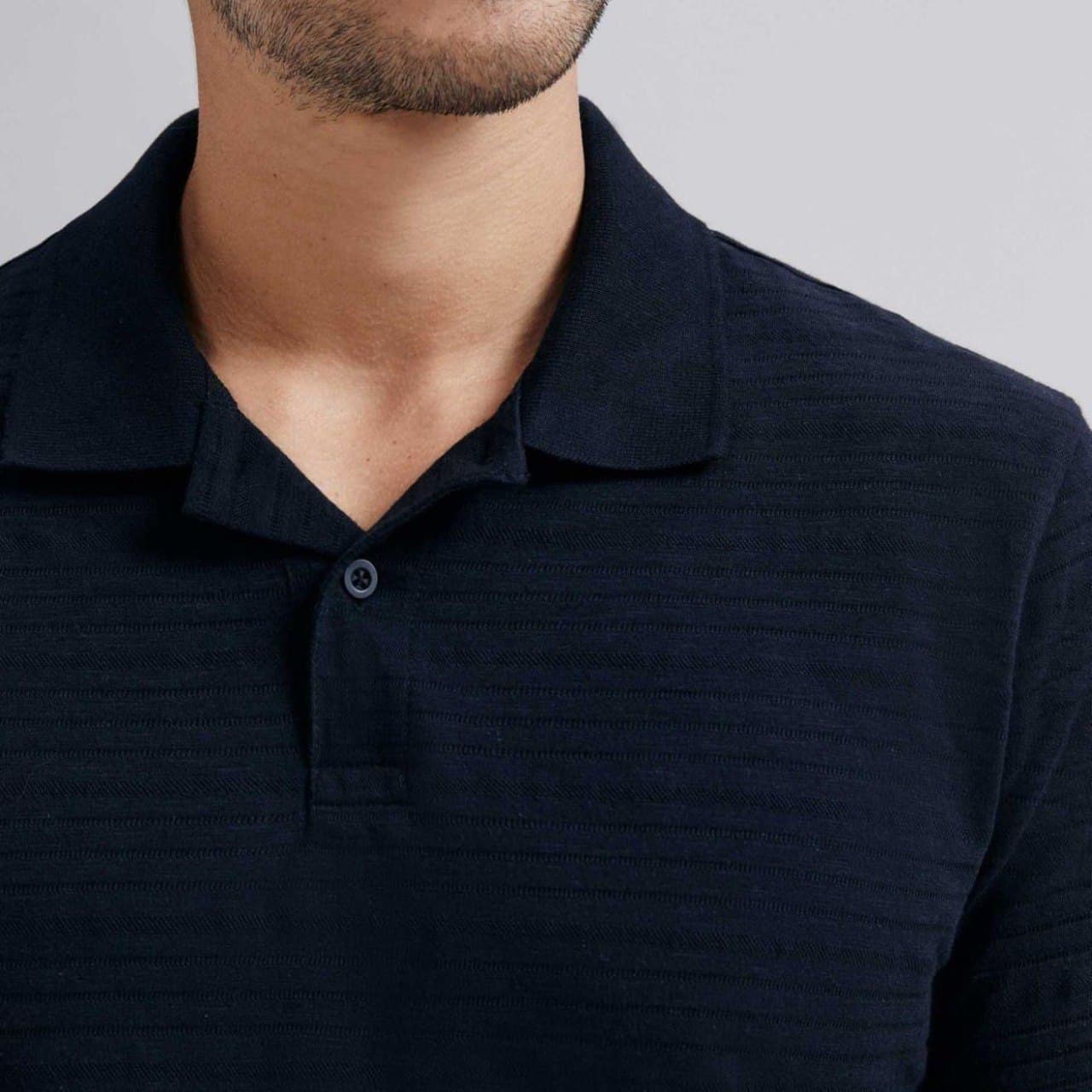 Camisa Polo Manga Curta Texturizada Hering