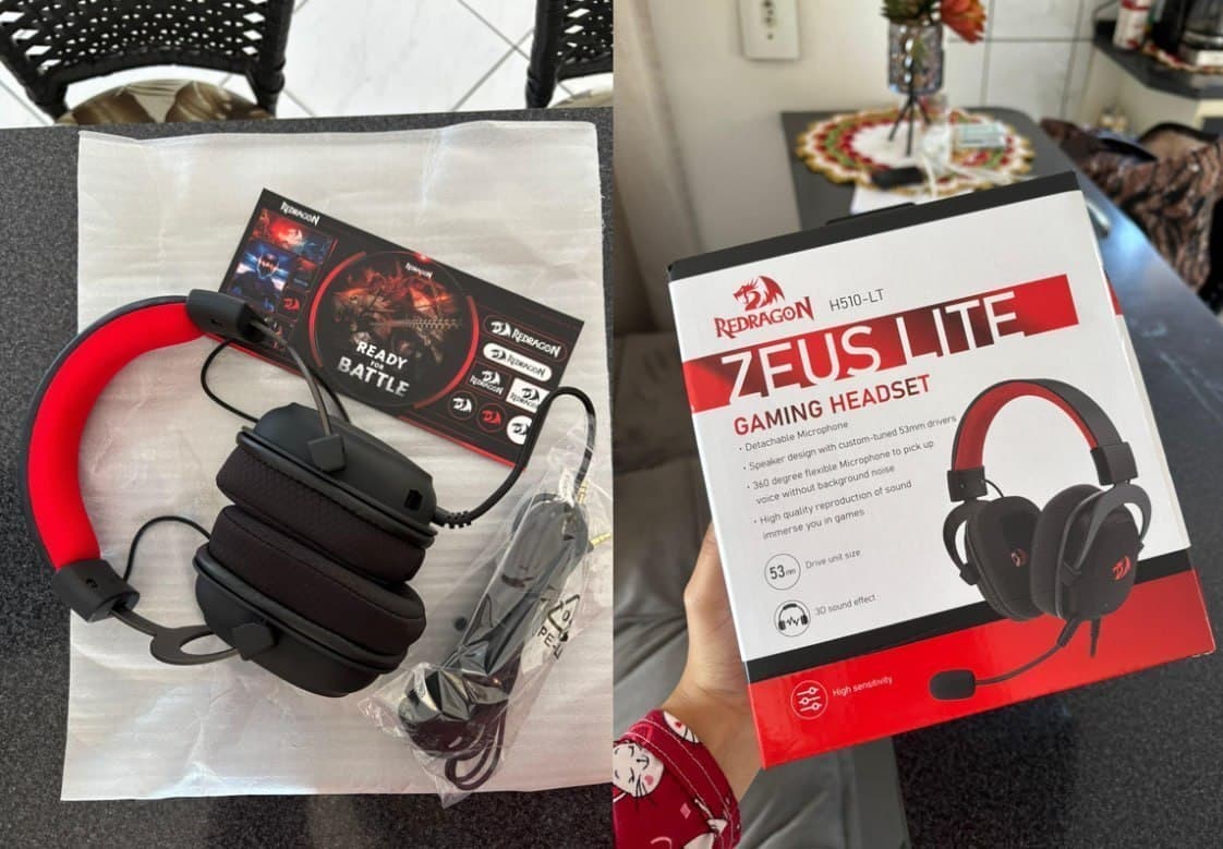Headset Gamer Redragon Zeus Lite Preto