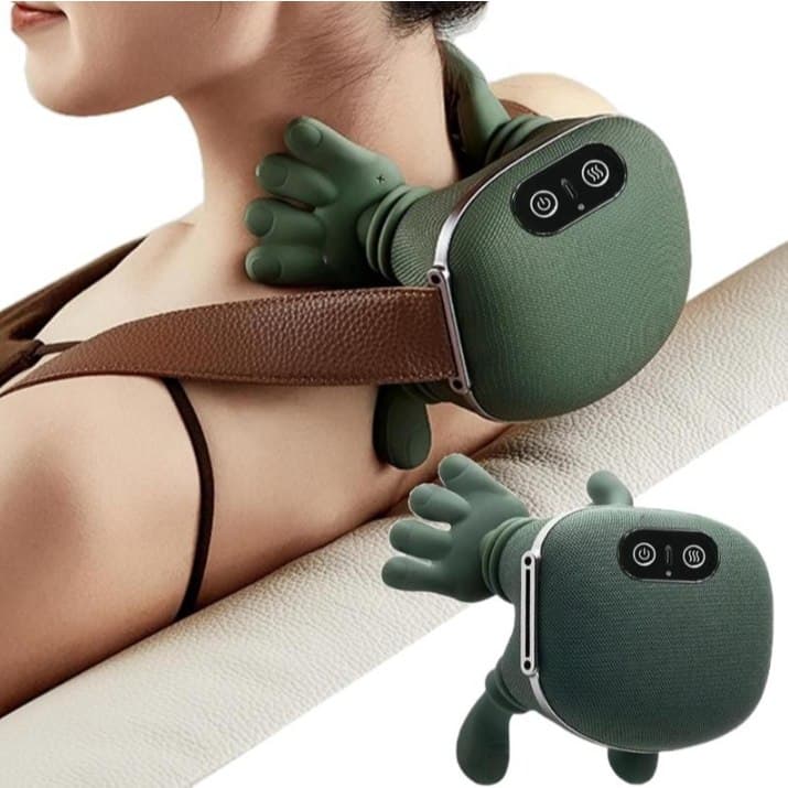 Massageador de Pescoço e Ombros Portátil 3D com Calor Relaxante