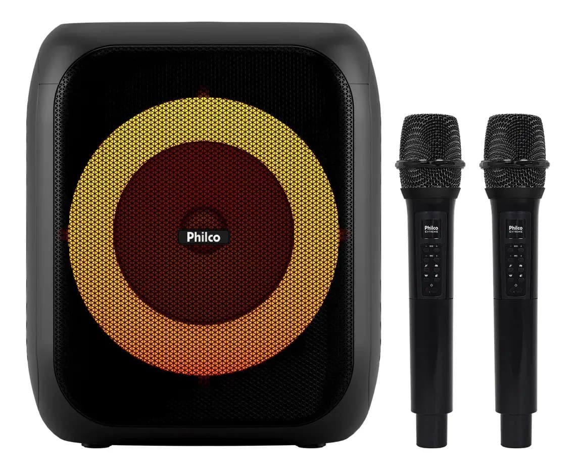 Caixa de Som Amplificada Philco Extreme Bluetooth 5.3 480W com 2 Microfones