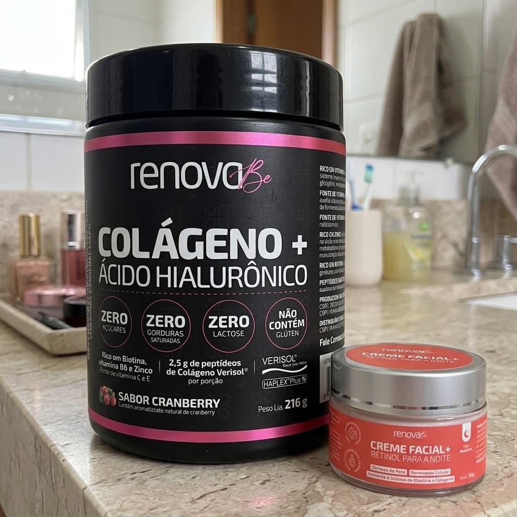 Kit Colágeno Hidrolisado Verisol Renova Be com Ácido Hialurônico e Creme Facial