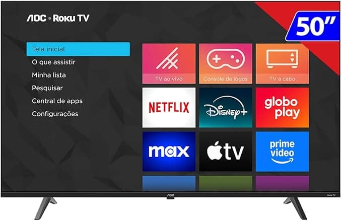 Smart TV AOC 50 Polegadas DLED 4K Roku TV - 50U7045/78G