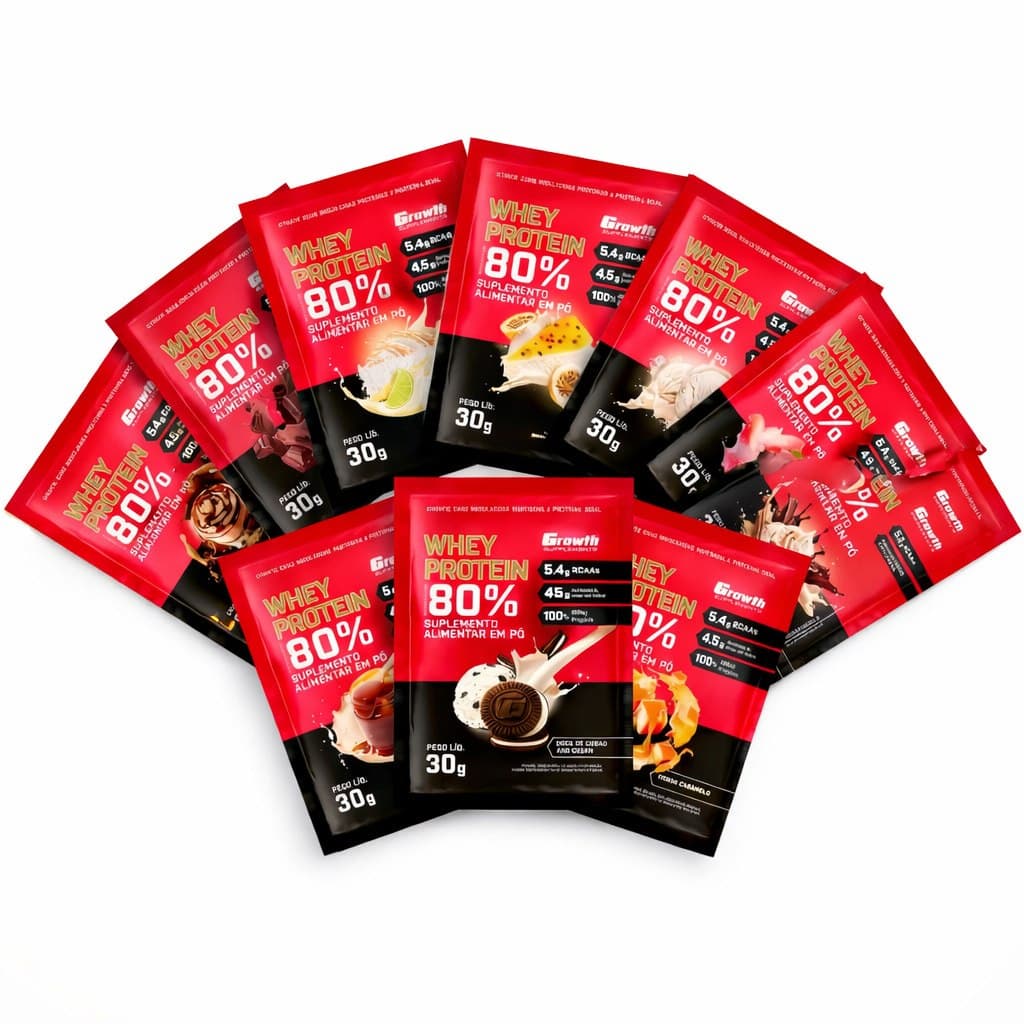 Sachês Whey Protein 80% 30g Sabores Variados