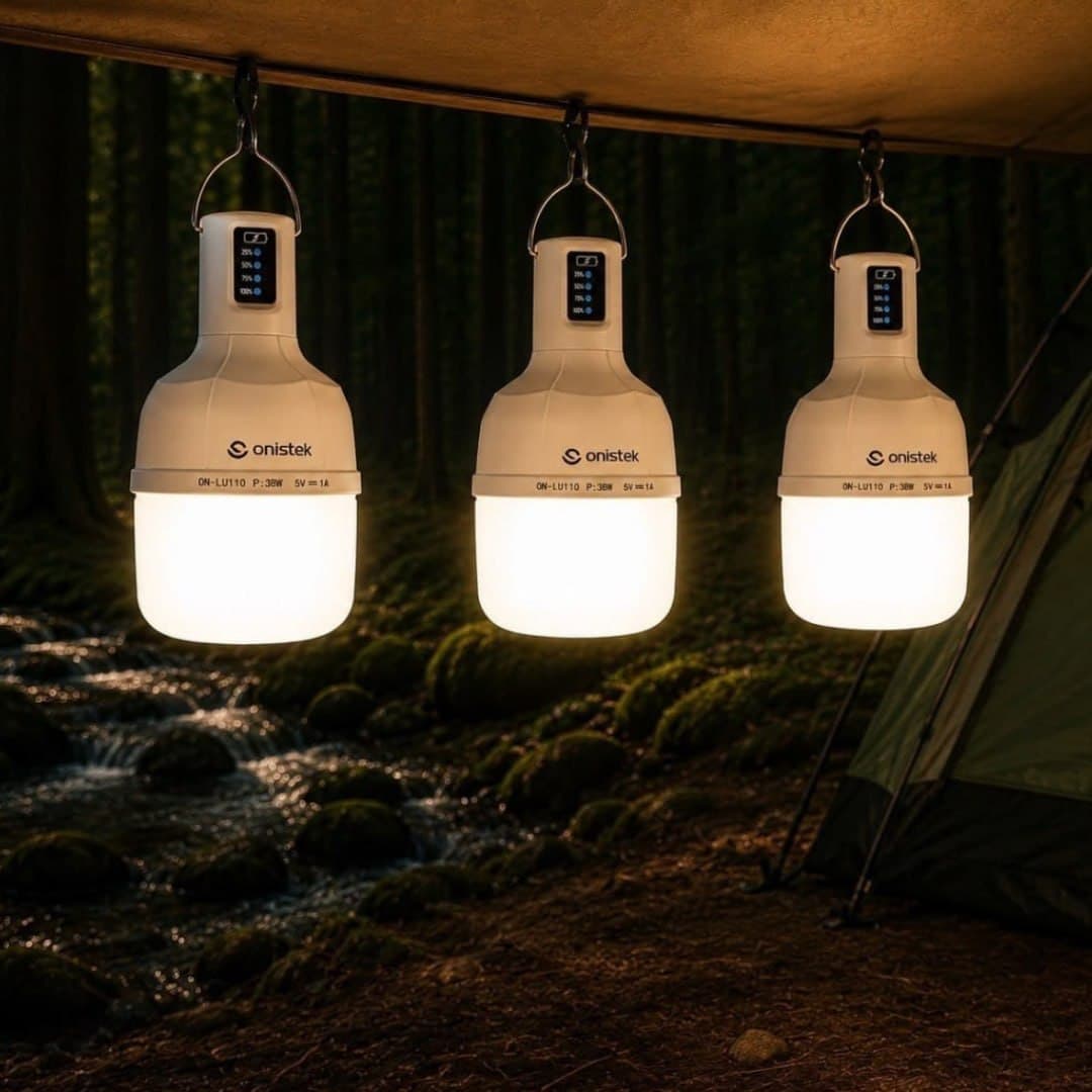 Kit 3 Lâmpadas de LED Recarregável USB Acampamento Pesca Bulbo